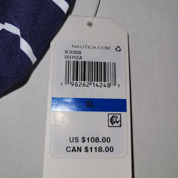 Nautica One Piece Swimsuit DeepSea Stripe Cross Back Straps Size L & XL New - Picture 4 of 15